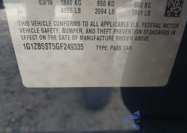 1G1ZB5ST5GF249335: 43271583