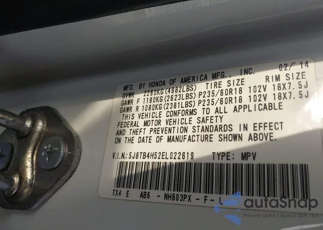 5J8TB4H52EL022619: 43271610