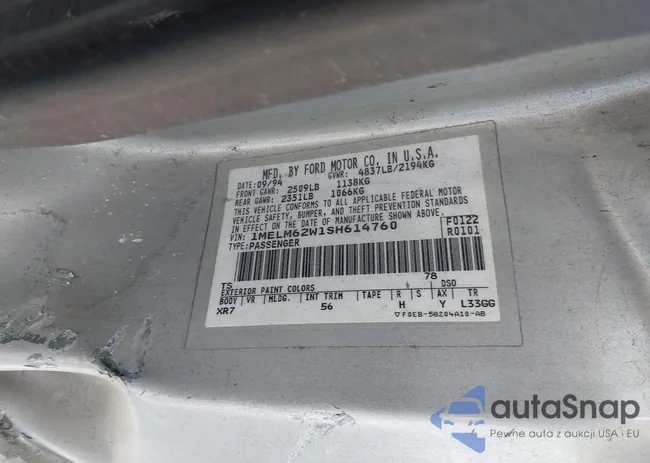 1MELM62W1SH614760: 43271617