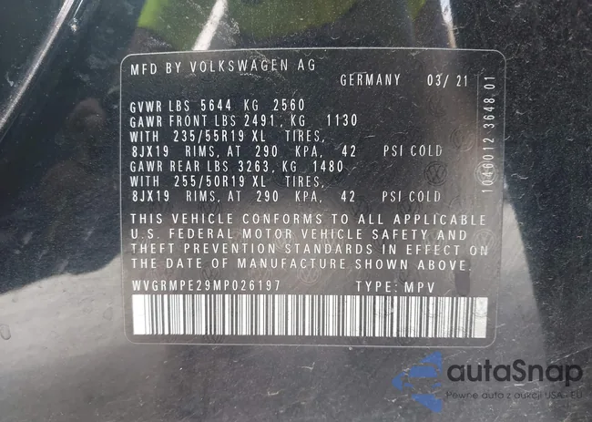 WVGRMPE29MP026197: 43271628