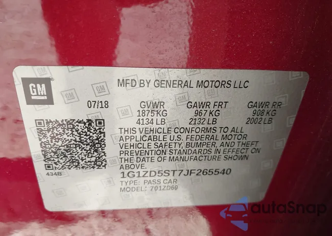 1G1ZD5ST7JF265540: 43271760