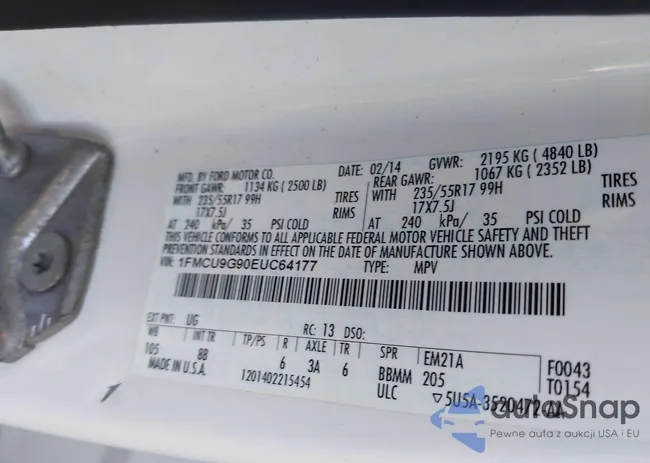 1FMCU9G90EUC64177: 43272829