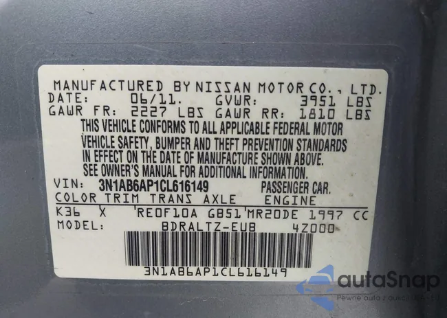 3N1AB6AP1CL616149: 43272880