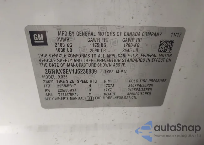 2GNAXSEV1J6238889: 43272942