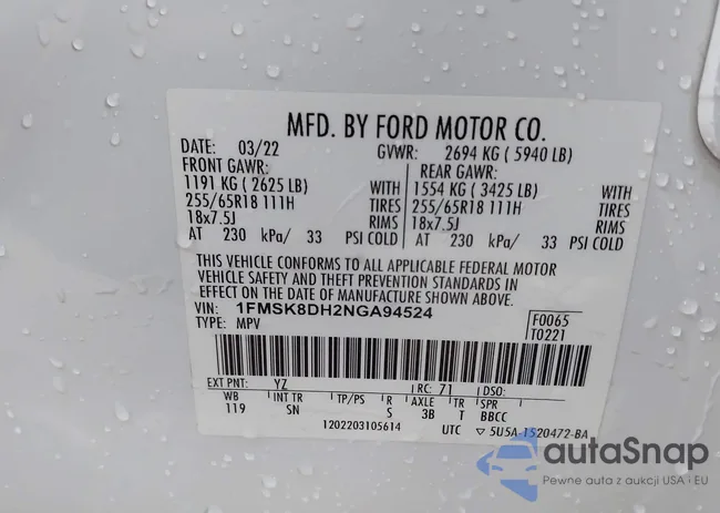 1FMSK8DH2NGA94524: 43272994