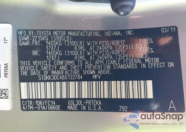 5TDKK3DC4BS132784: 43273008