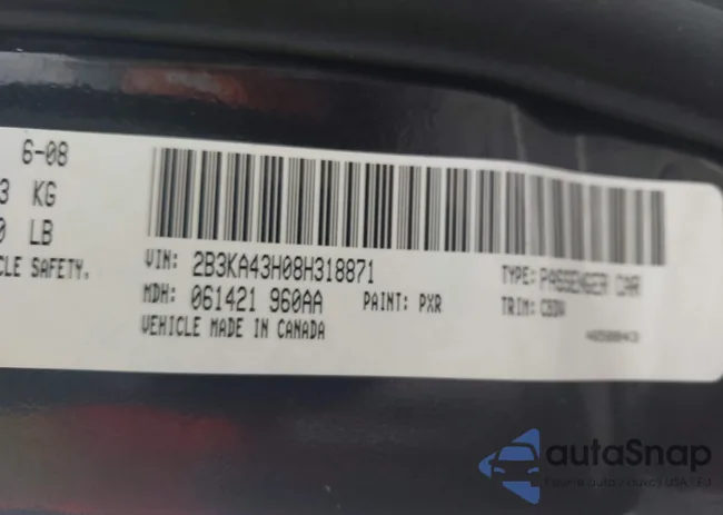 2B3KA43H08H318871: 43273079