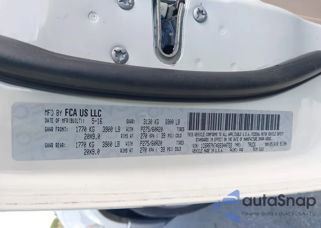 1C6RR7NT4GS344722: 43273100