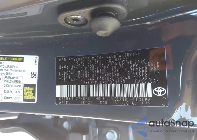 5YFB4MDEXSP301653: 43273153