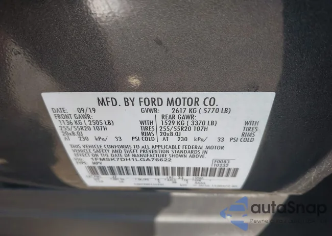 1FMSK7DH1LGA76622: 43273193