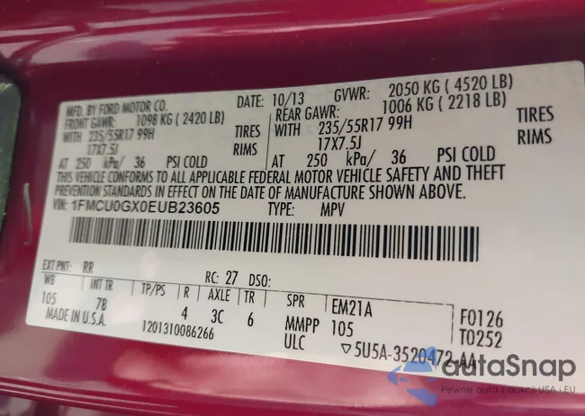 1FMCU0GX0EUB23605: 43273194