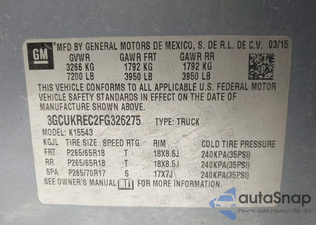 3GCUKREC2FG326275: 43273226