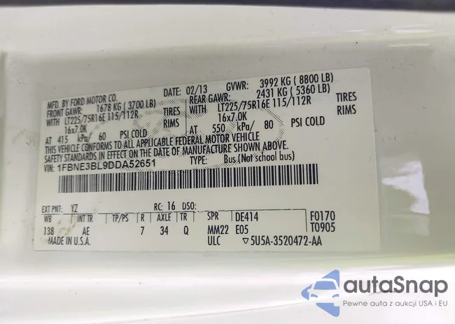 1FBNE3BL9DDA52651: 43273313