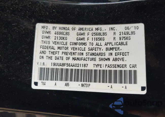 19UUA8F56AA021187: 43272468