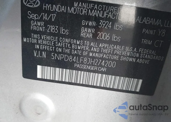 5NPD84LF8JH274200: 43272479