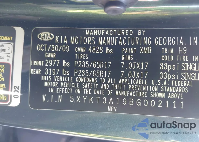 5XYKT3A19BG002111: 43272515