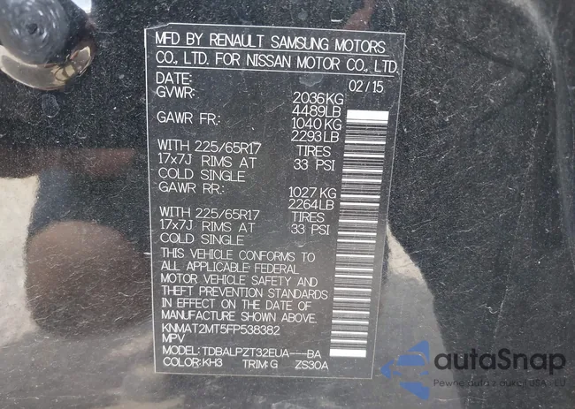 KNMAT2MT5FP538382: 43272562