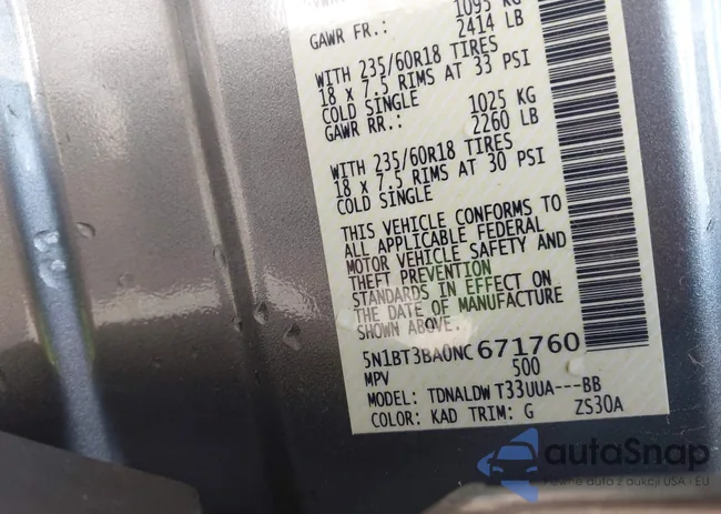 5N1BT3BA0NC671760: 43272657