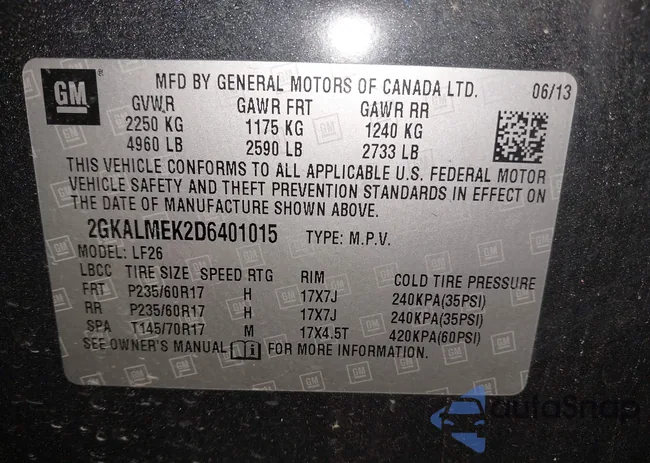 2GKALMEK2D6401015: 43272660