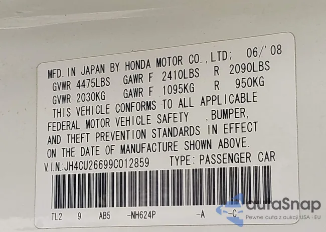 JH4CU26699C012859: 43272716