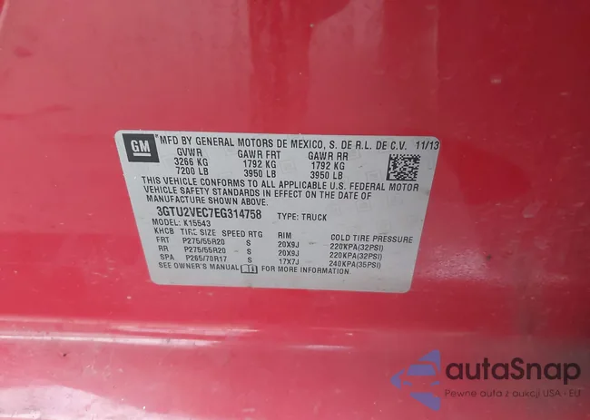 3GTU2VEC7EG314758: 43272745