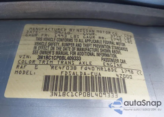 3N1BC1CP0BL409333: 43272816