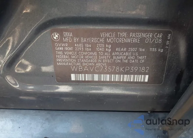 WBAVC73578KP39182: 43274002