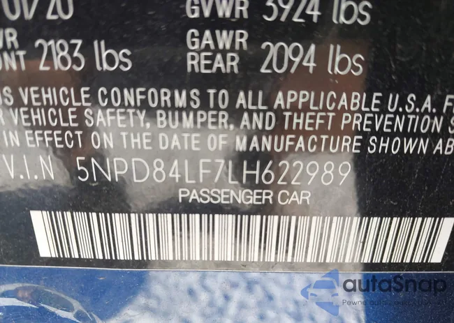 5NPD84LF7LH622989: 43274130