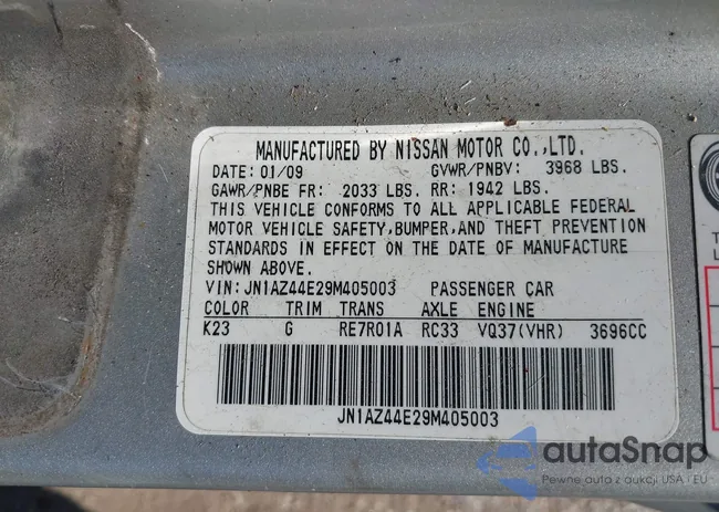 JN1AZ44E29M405003: 43274258