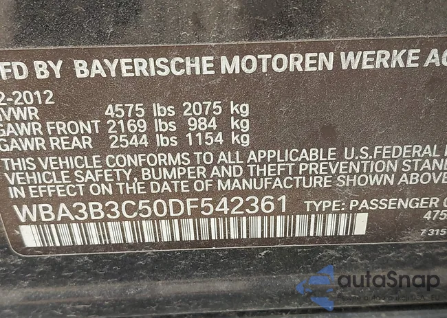 WBA3B3C50DF542361: 43274306