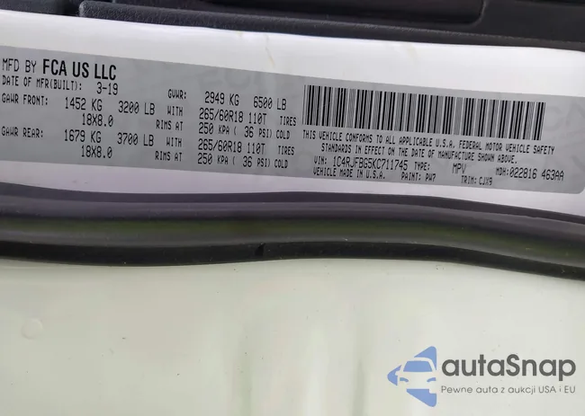 1C4RJFBG5KC711745: 43274341