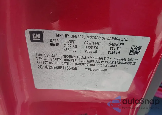 2G1WC5E35F1166456: 43273424