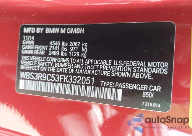 WBS3R9C53FK332051: 43273494