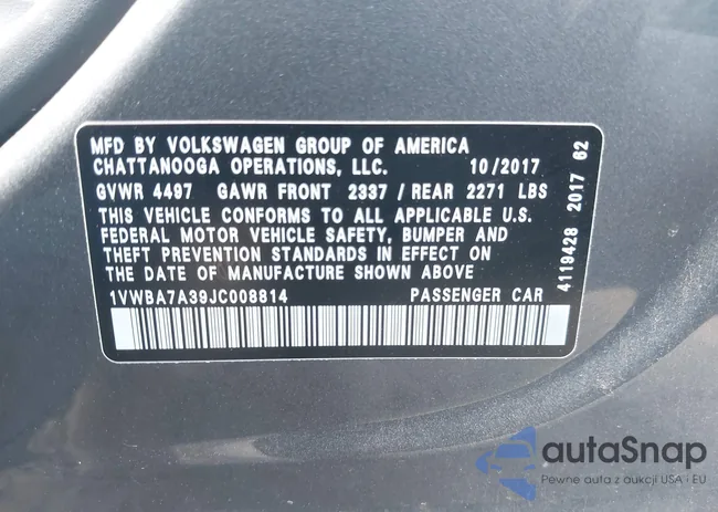 1VWBA7A39JC008814: 43273525