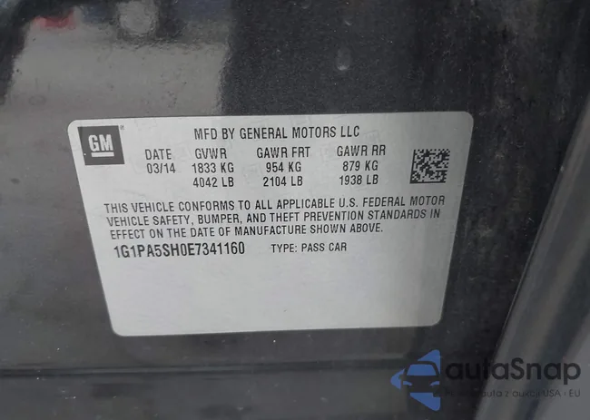 1G1PA5SH0E7341160: 43273580