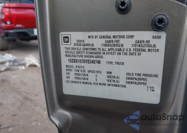 1GCEK19T6YE349746: 43273642