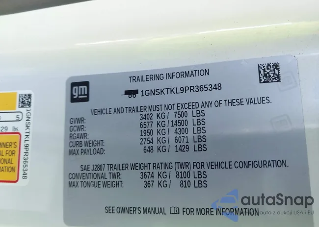 1GNSKTKL9PR365348: 43273651