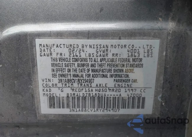 3N1AB8CV1RY294907: 43273684