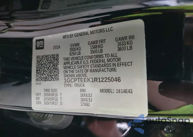 1GCPTEEK1R1225046: 43274811