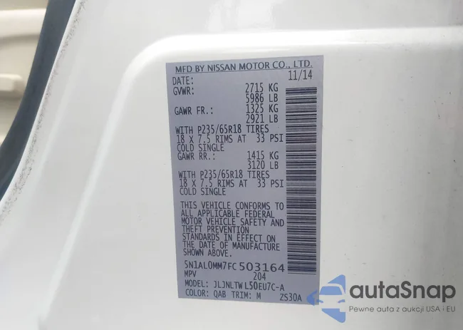 5N1AL0MM7FC503164: 43274850