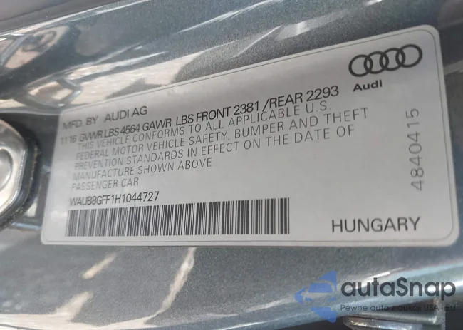 WAUB8GFF1H1044727: 43274855