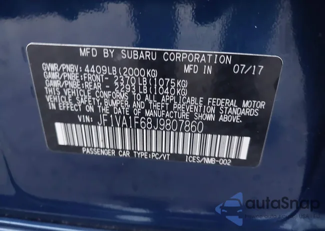 JF1VA1F68J9807860: 43274886