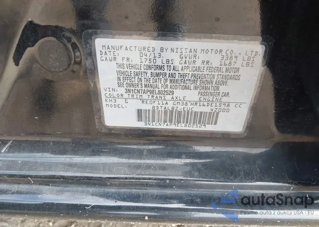 3N1CN7AP9EL802529: 43274927