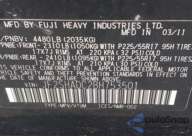 JF2SHADC2BH753501: 43275202