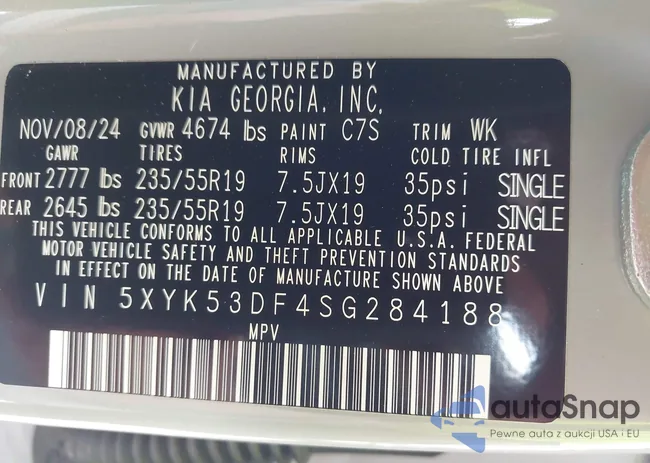 5XYK53DF4SG284188: 43275208