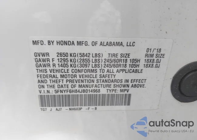 5FNYF6H84JB014968: 43275298