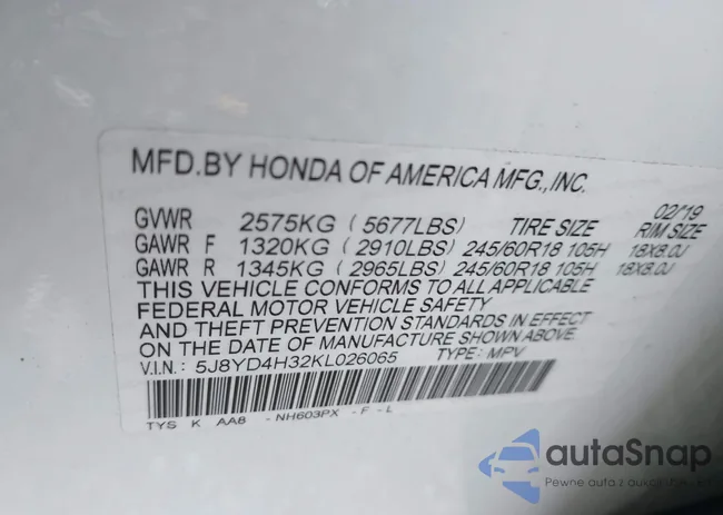 5J8YD4H32KL026065: 43275341