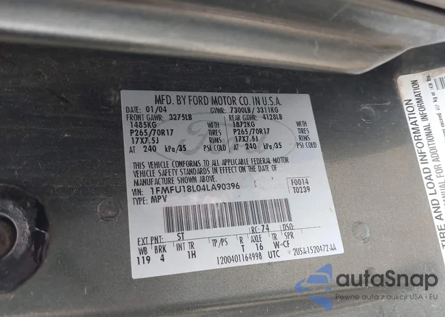 1FMFU18L04LA90396: 43274501