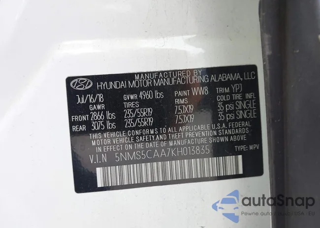 5NMS5CAA7KH013835: 43274662