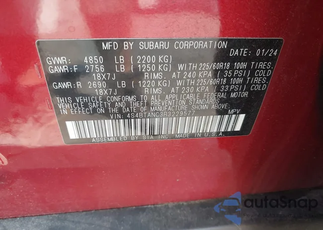 4S4BTANC3R3229577: 43274694